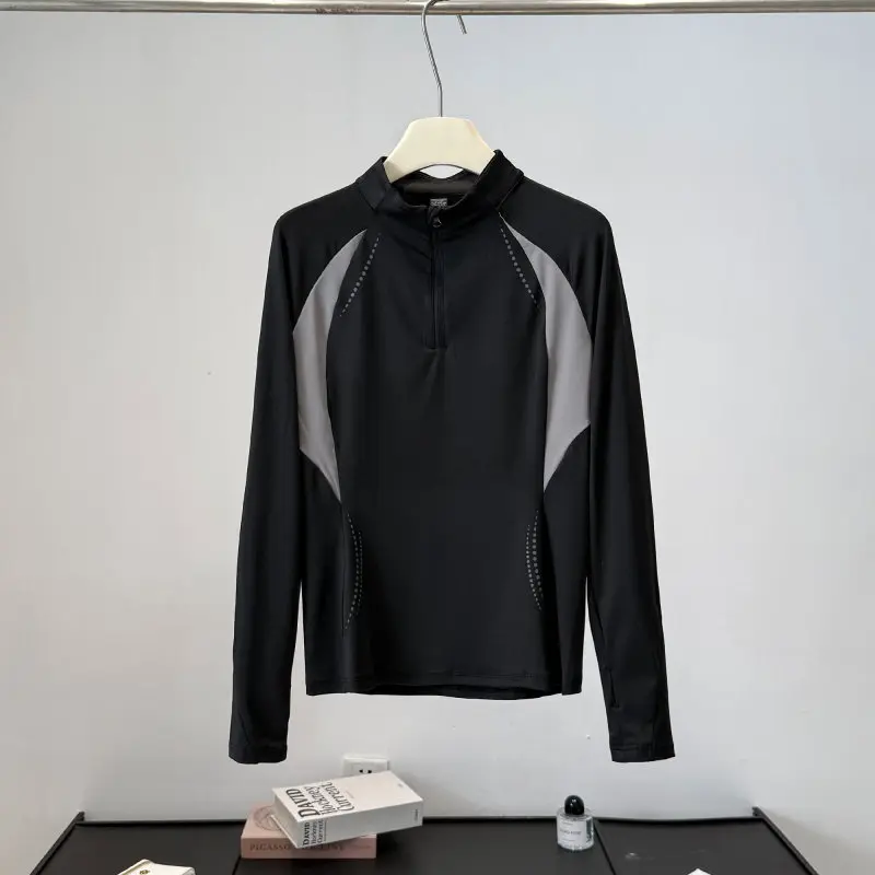 Yoga Of Fitness - Women's Autumn Outdoor Half-Zip Stand Collar